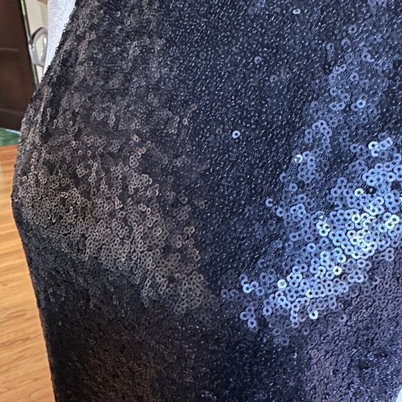 FREE PEOPLE Liquid Shine Black Sequin High Neck Cocktail mini dress Extra Small - Picture 3 of 8